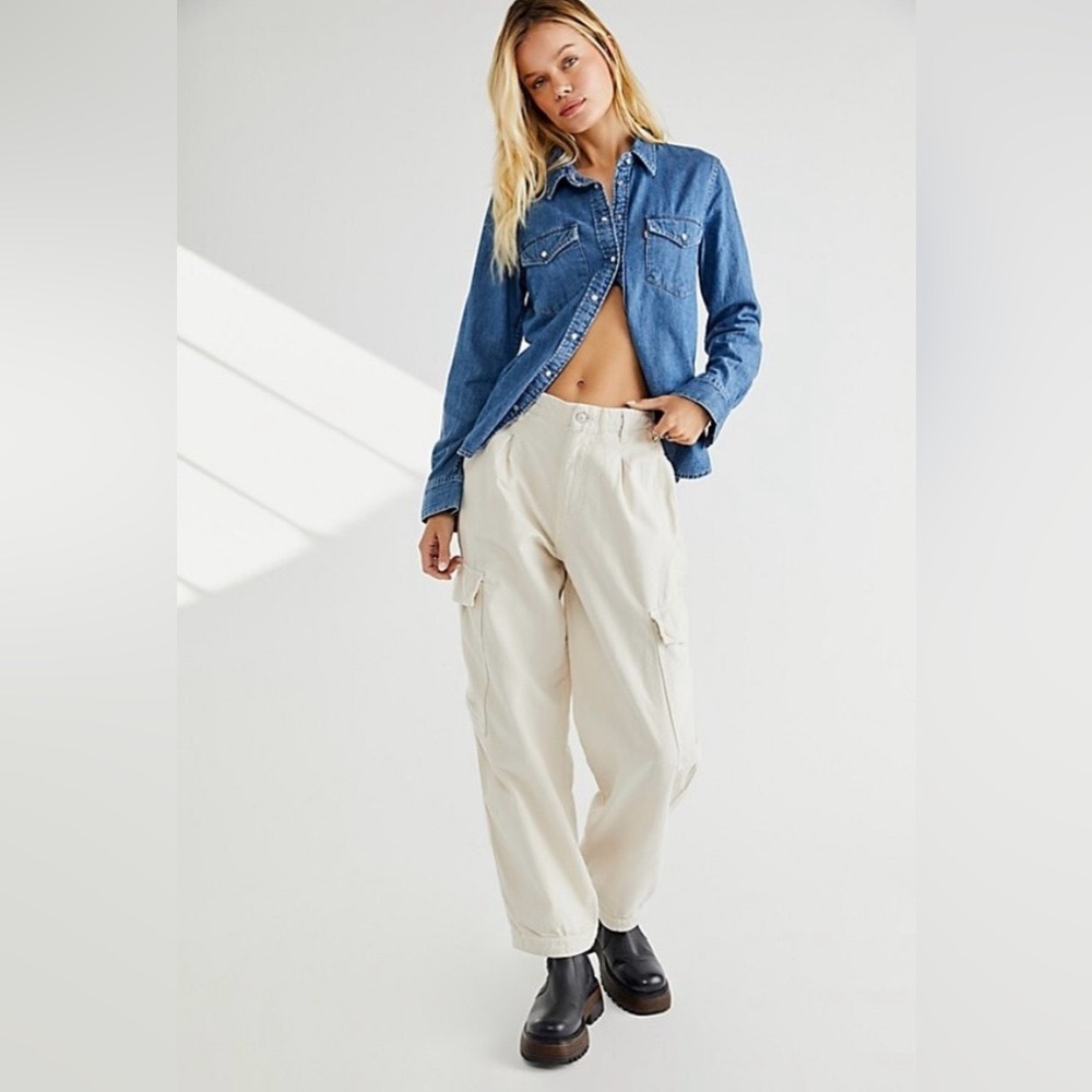 Free People • We The Free First Light Utility Pants • 4 • Almond Milk